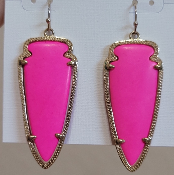 Kendra Scott Pink Skylar Earrings in Gold